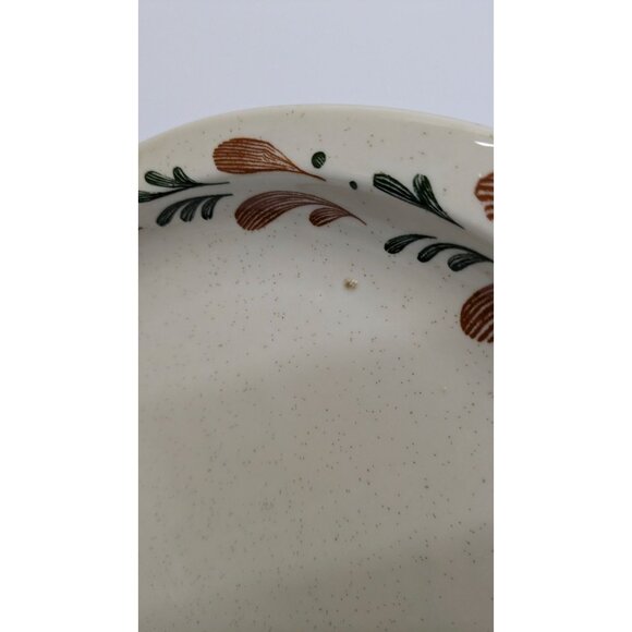 Syracuse China Oval Serving Plate 12" Speckled Beige Floral Pattern - Picture 3 of 9